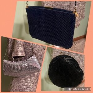 Vintage Purses, Navy, Black and Silver - Formal and Fancy